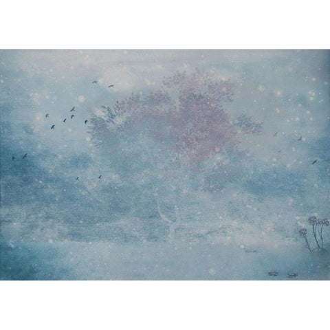 The Winters Spring Black Modern Wood Framed Art Print with Double Matting by Devos, Delphine