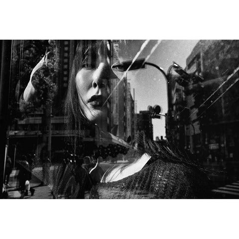 Portrait Black Modern Wood Framed Art Print with Double Matting by Suzuki, Tatsuo