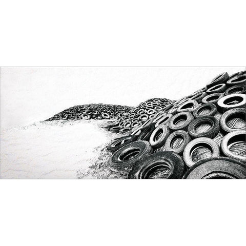 Upcycle Black Modern Wood Framed Art Print with Double Matting by Claes, Gilbert