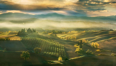 Autumn... Black Ornate Wood Framed Art Print with Double Matting by Browko, Krzysztof