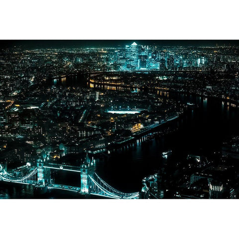 Cyberpunk London - I Gold Ornate Wood Framed Art Print with Double Matting by ShutterLore