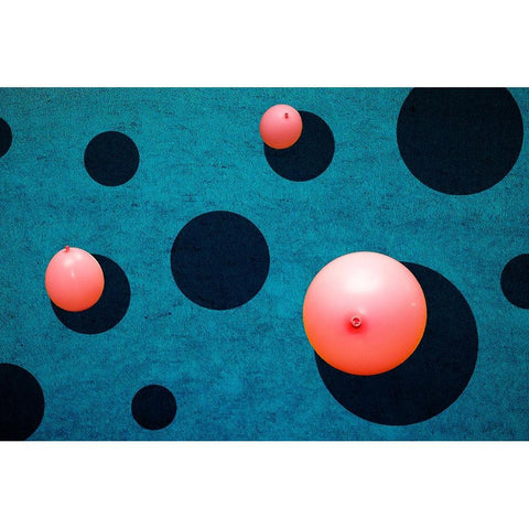 Three Balloons Black Modern Wood Framed Art Print by Schuster, Inge