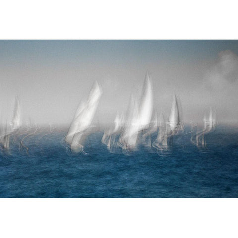 Sails Gold Ornate Wood Framed Art Print with Double Matting by Dominik, Garcia