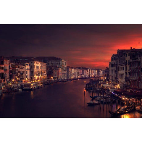 Gran Canal White Modern Wood Framed Art Print by Garcia, Jose