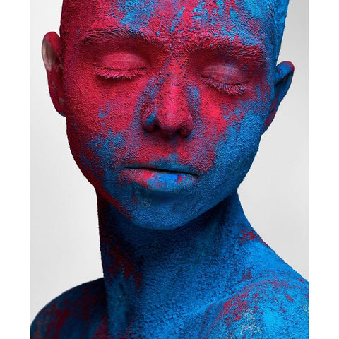 Colored Ecstasy White Modern Wood Framed Art Print by Malikov, Alex