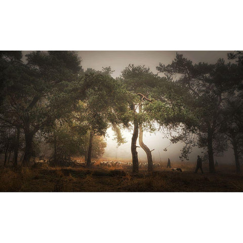 Foggy Memory  Of The Past Gold Ornate Wood Framed Art Print with Double Matting by Dingemans, Saskia