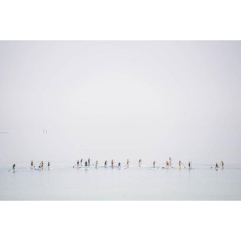 Floating Mirage Black Modern Wood Framed Art Print with Double Matting by Raif, Joshua