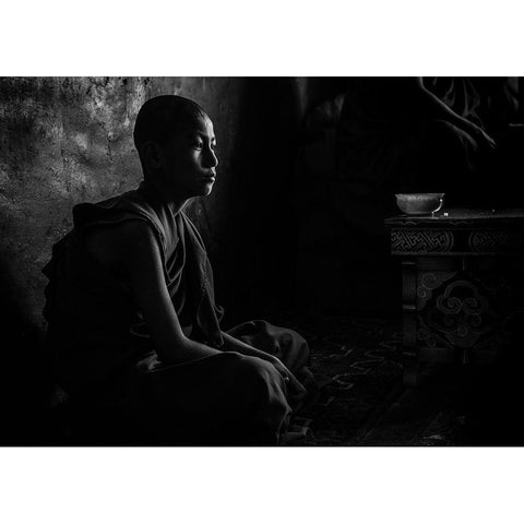 Novice In The Dark White Modern Wood Framed Art Print by Tagliarino, Marco