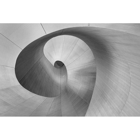 Curves Black Modern Wood Framed Art Print with Double Matting by Chen, Bo