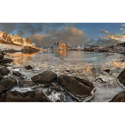 Frozen Reine White Modern Wood Framed Art Print by Smid Master, Jan