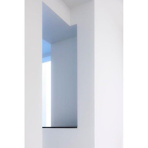 Blue View Black Modern Wood Framed Art Print by Van Son, Greetje