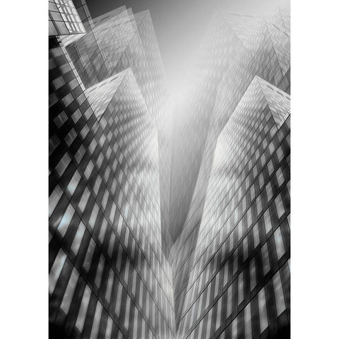 The Towers Black Modern Wood Framed Art Print with Double Matting by aRRO