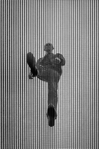 The Grid Black Ornate Wood Framed Art Print with Double Matting by Marques, Eduardo