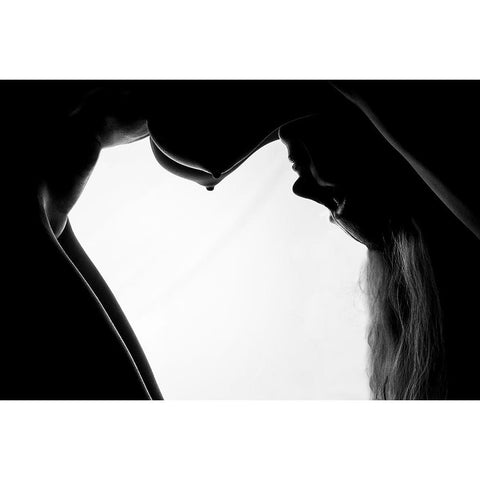 Shape Black Modern Wood Framed Art Print by D. Pop, Ovi