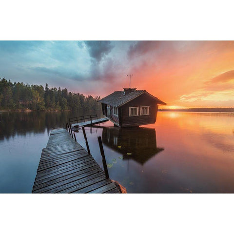 The Inclined Sauna Black Modern Wood Framed Art Print by Beresford Harris, Richard