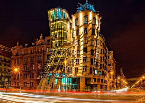 Tanzendes Haus White Modern Wood Framed Art Print with Double Matting by Ohlendorf, Anette