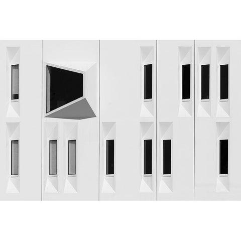 Essent Building Venlo White Modern Wood Framed Art Print by Niezen, Jan