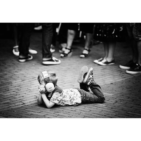 Rockn Roll White Modern Wood Framed Art Print by Van Son, Greetje