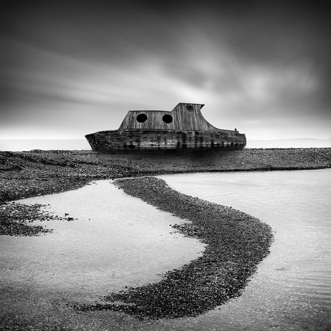 Wrecks 02 White Modern Wood Framed Art Print with Double Matting by Digalakis, George