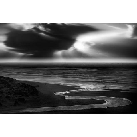 Storm Black Modern Wood Framed Art Print with Double Matting by Azevedo, Olavo