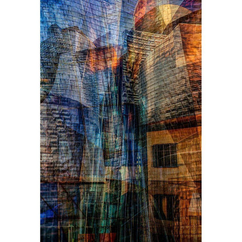 Decomposition Black Modern Wood Framed Art Print with Double Matting by Della Latta, Massimo