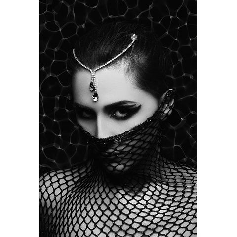 The Darkness In Her Veins Black Modern Wood Framed Art Print with Double Matting by Bolgov, Ruslan