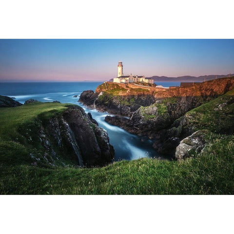 Ireland - Fanad Head Lighthouse White Modern Wood Framed Art Print by Claude Castor, Jean