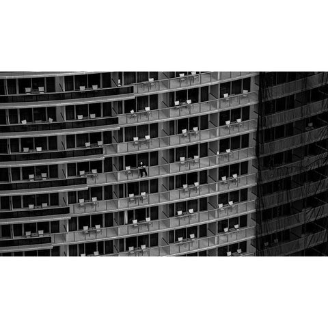 Theater Curtain. Arriba El Telon White Modern Wood Framed Art Print by Estrada