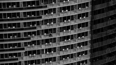 Theater Curtain. Arriba El Telon Black Ornate Wood Framed Art Print with Double Matting by Estrada