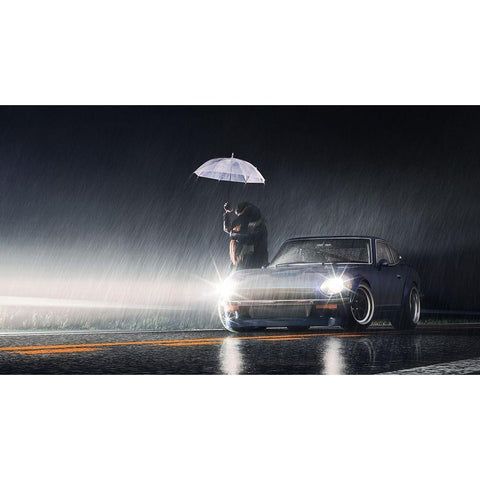 Ill Kiss Your Lips Again Black Modern Wood Framed Art Print by F, Terry