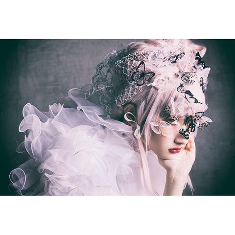 Eclosion Black Modern Wood Framed Art Print with Double Matting by Kiyota, Daisuke