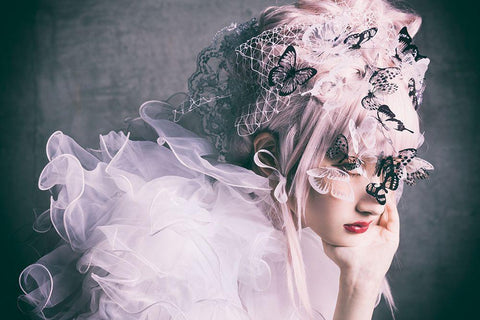 Eclosion Black Ornate Wood Framed Art Print with Double Matting by Kiyota, Daisuke