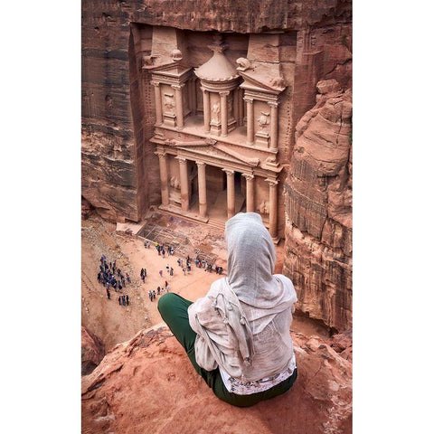 Loving Petra - Jordan White Modern Wood Framed Art Print by M. Garcia, Jesus