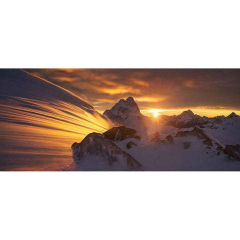 Glacier Light Black Modern Wood Framed Art Print by Zhang, Yan