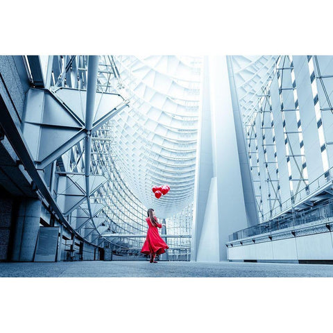 A Day Trip White Modern Wood Framed Art Print by Silkandfire