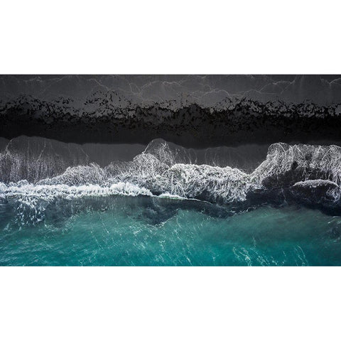 Black Beach White Modern Wood Framed Art Print by Hennen, Marcus