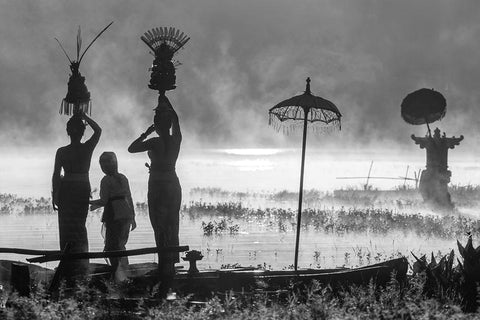 Devotion Black Ornate Wood Framed Art Print with Double Matting by Van Der, Anges