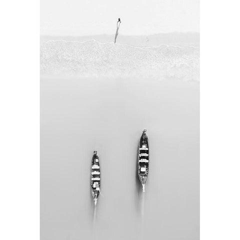 Morning Exercises Black Modern Wood Framed Art Print by Chengzhou, Zhou
