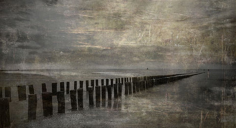 Impression Of Domburg White Modern Wood Framed Art Print with Double Matting by Dingemans, Saskia