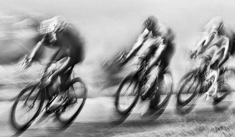 Pursuit White Modern Wood Framed Art Print with Double Matting by Urlings, Lou