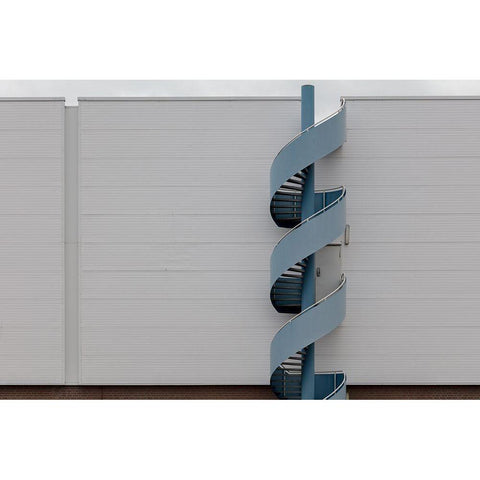 The Blue Stair Gold Ornate Wood Framed Art Print with Double Matting by Luycx, Theo