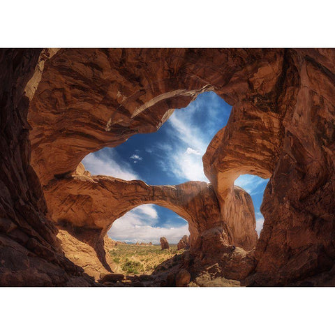 Double Arch. Black Modern Wood Framed Art Print with Double Matting by Pablo De, Juan