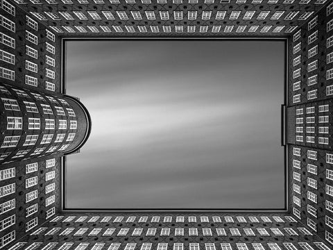 Qlook Up - Sprinkenhofq White Modern Wood Framed Art Print with Double Matting by Lopez, Oscar