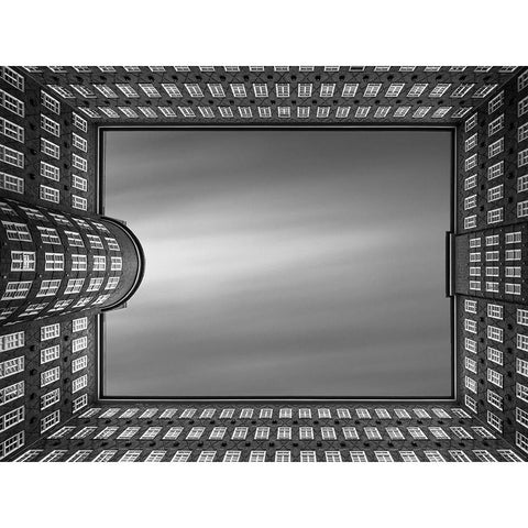 Qlook Up - Sprinkenhofq Black Modern Wood Framed Art Print by Lopez, Oscar