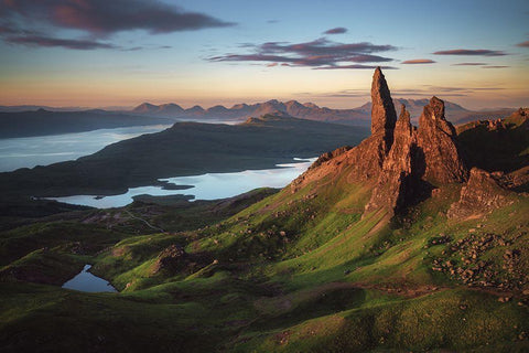 Scotland - Old Man Of Storr Black Ornate Wood Framed Art Print with Double Matting by Claude Castor, Jean