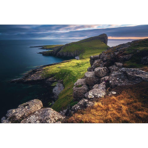 Scotland - Neist Point Black Modern Wood Framed Art Print with Double Matting by Claude Castor, Jean