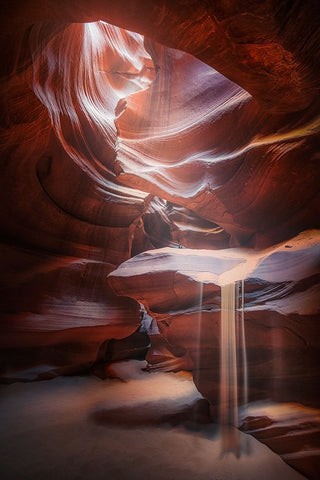 Antelope Sandfall White Modern Wood Framed Art Print with Double Matting by Gamito, Clara