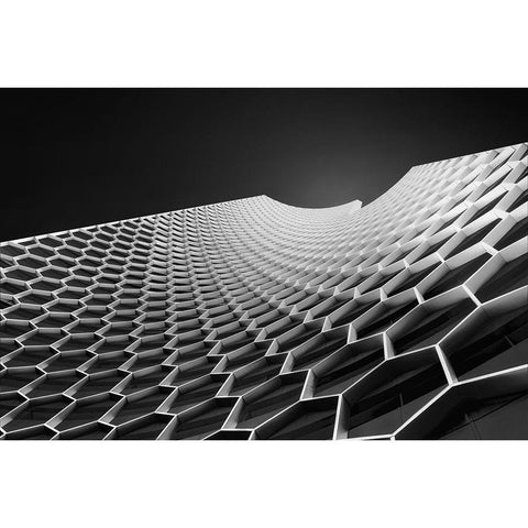 Beehives Black Modern Wood Framed Art Print by Thabet, Ahmed