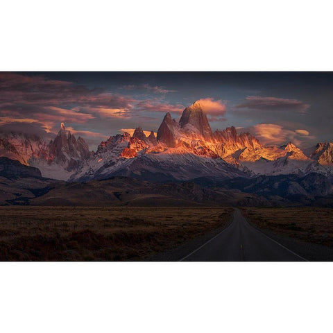 Burning Peak Black Modern Wood Framed Art Print by Svoboda Mqep, Peter