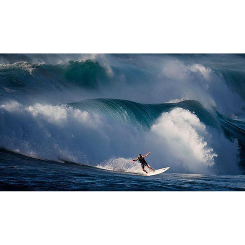 Dancing With Waves Black Modern Wood Framed Art Print by H Yang, David